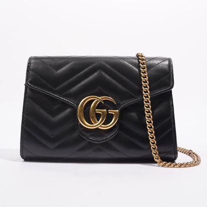 Gucci Womens GG Marmont Bag Black Matelasse Mini