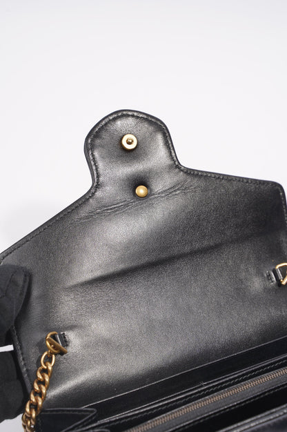 Gucci Womens GG Marmont Bag Black Matelasse Mini