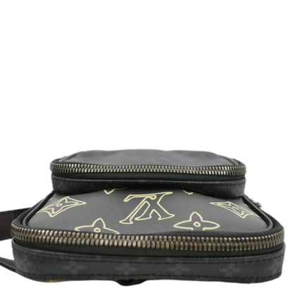 LOUIS VUITTON Avenue Sling Patchwork Monogram Eclipse Crossbody Bag Grey