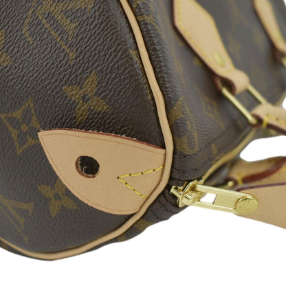 LOUIS VUITTON Speedy 25 Monogram Canvas Satchel Bag Brown
