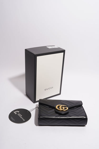 Gucci Womens GG Marmont Bag Black Matelasse Mini