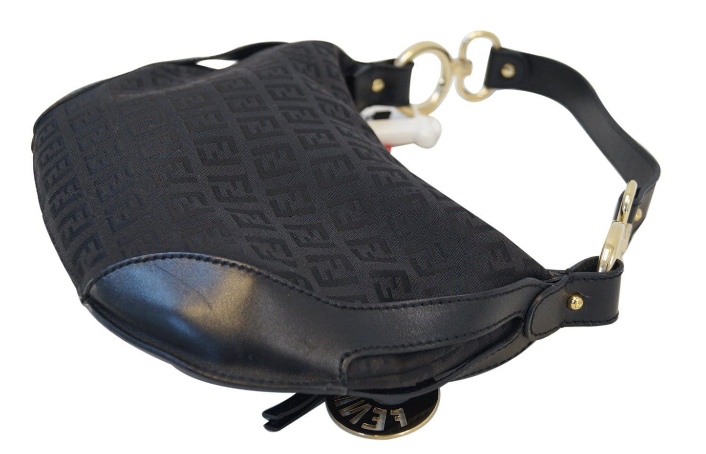 Fendi Zucchino Canvas Black Hobo Shoulder Bag