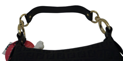 Fendi Zucchino Canvas Black Hobo Shoulder Bag