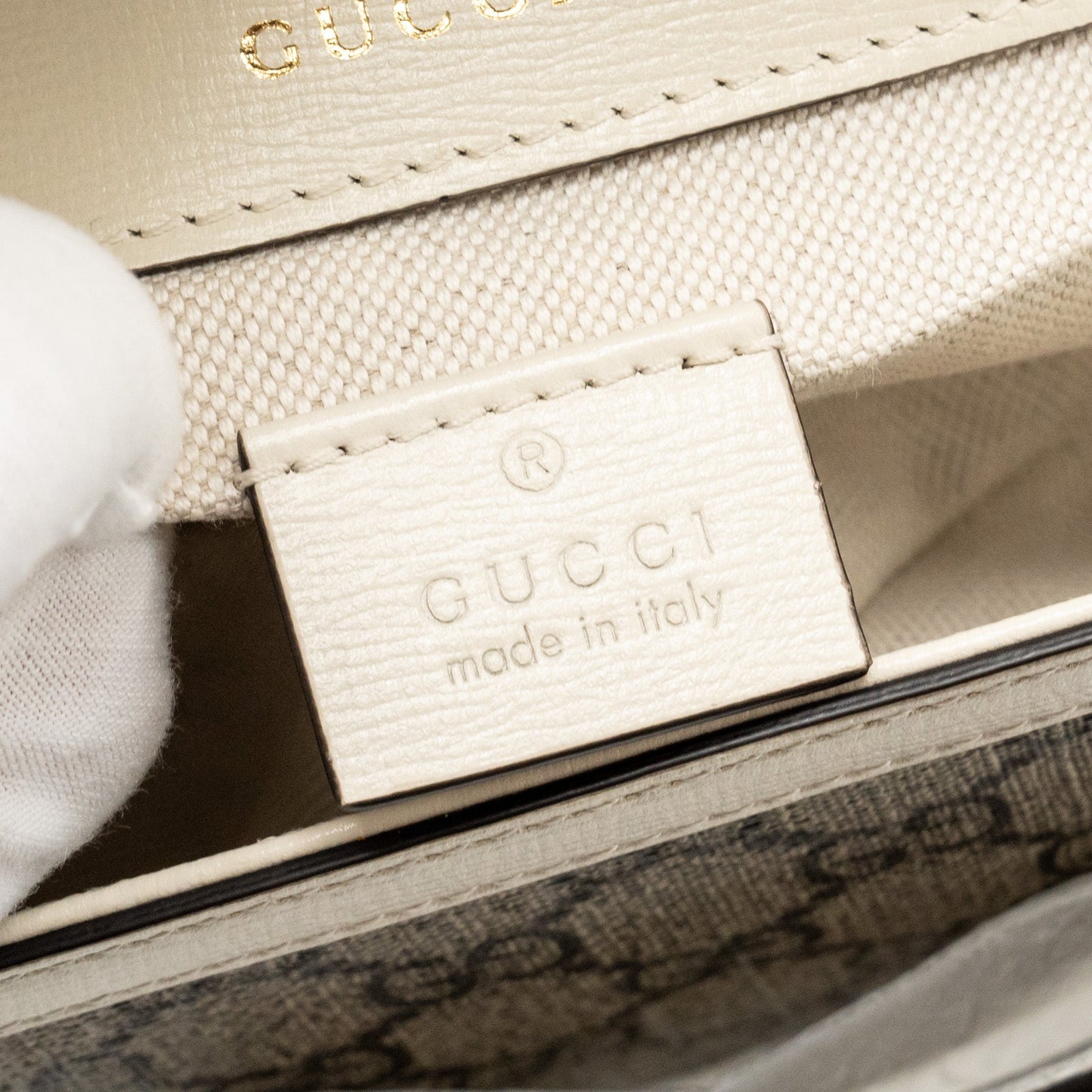 Gucci Mini Horsebit 1955 Bag GG Supreme Canvas/Leather White/Multicolour