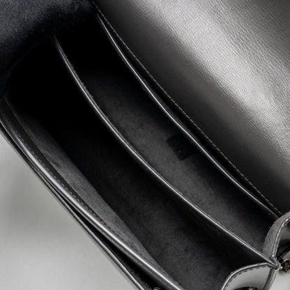 Saint Laurent Medium Sunset Chain Bag Calfskin Dark Grey Ruthenium Hardware