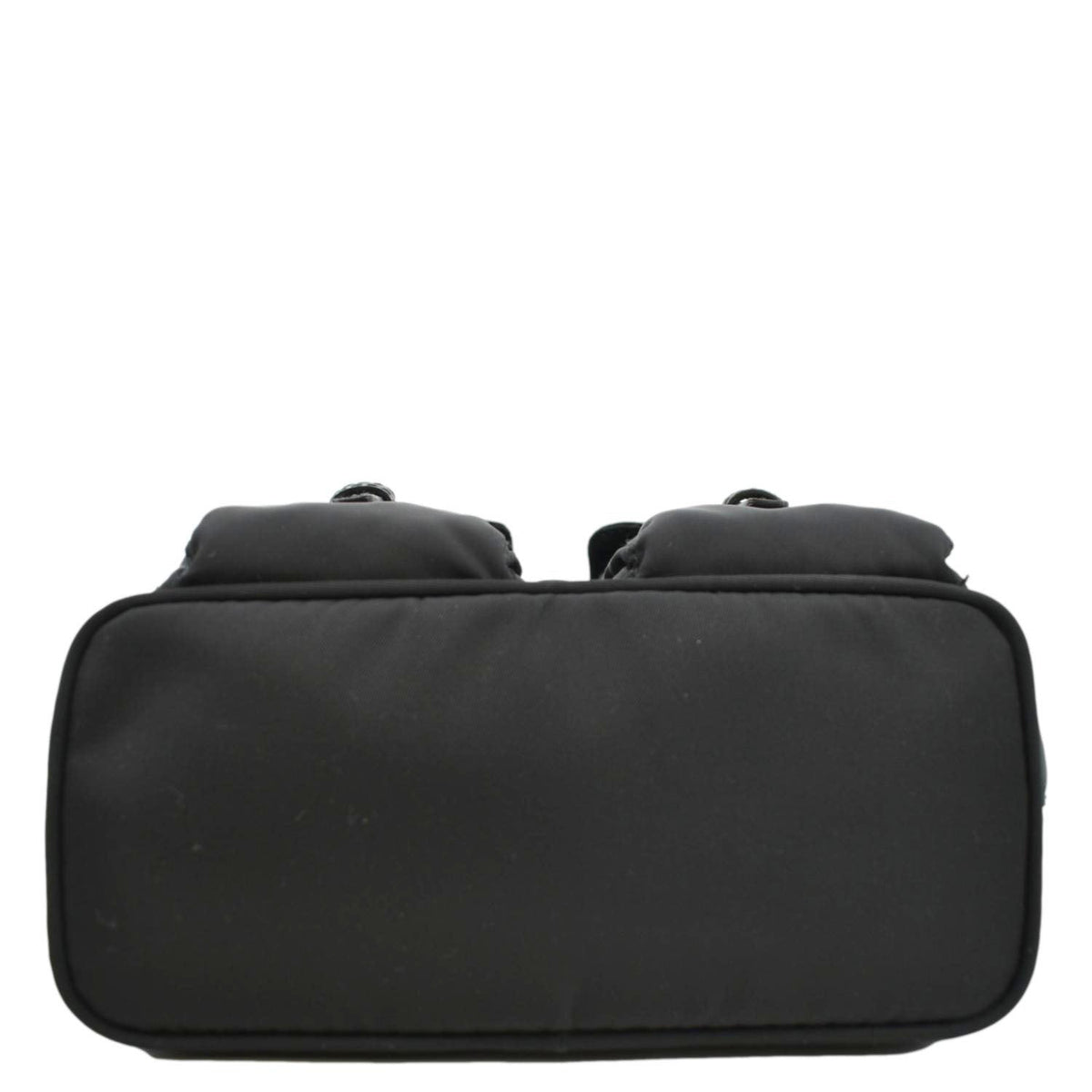 PRADA Double Pocket Mini Nylon Backpack Shoulder Bag Black