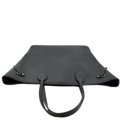 LOUIS VUITTON Neverfull MM Empreinte Leather Tote Shoulder Bag Black
