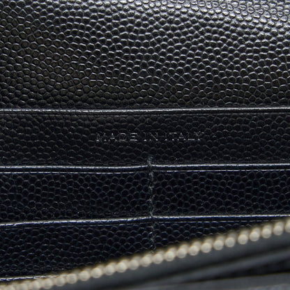 Saint Laurent Envelop Chain Wallet Grained Calfskin Black SHW
