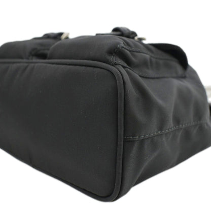 PRADA Double Pocket Mini Nylon Backpack Shoulder Bag Black