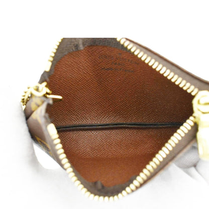 LOUIS VUITTON Pochette Key Cles Monogram Canvas Coin Case Brown