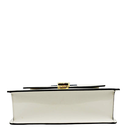 Gucci Sylvie Small Web Leather Shoulder Bag White 421882