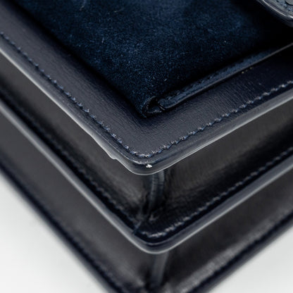 Saint Laurent /YSL Sunset Bag Python/Suede Navy GHW