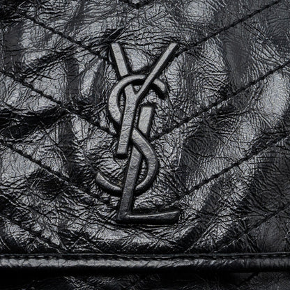 Saint laurent Medium Niki calfskin leather black SHW