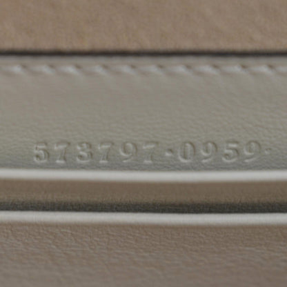 GUCCI Rajah Mini Leather Chain Shoulder Bag White 573797