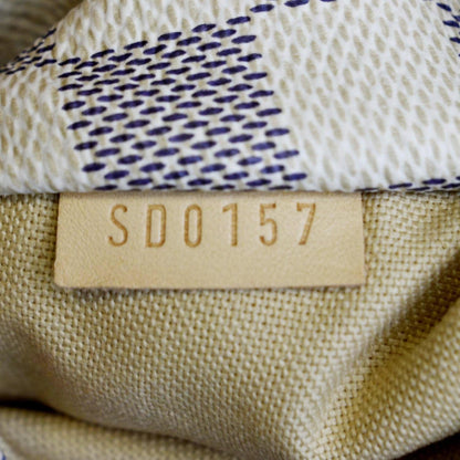 LOUIS VUITTON Totally MM Damier Azur Shoulder Bag White