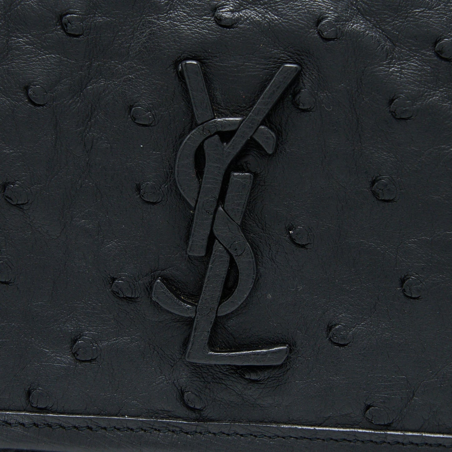 Saint Laurent Niki Baby Ostrich Black GHW