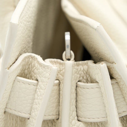 Saint Laurent Sac De Jour Tote Bag Calfskin White SHW