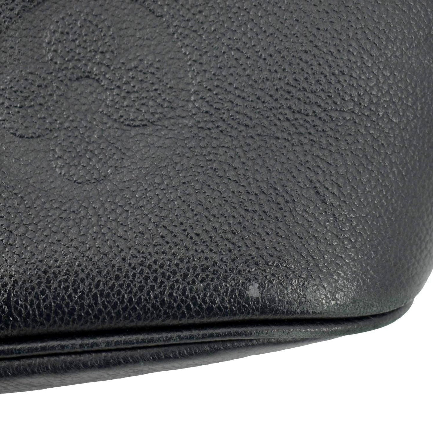LOUIS VUITTON Neverfull MM Empreinte Leather Tote Shoulder Bag Black