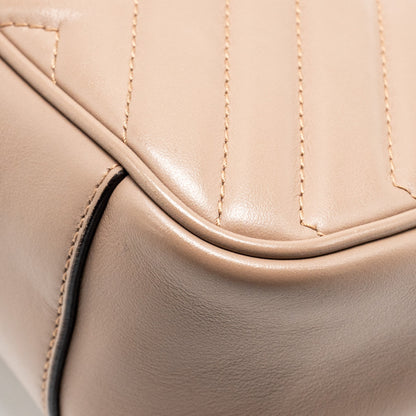 GUCCI Small GG Marmont Shoulder Bag Calfskin Beige