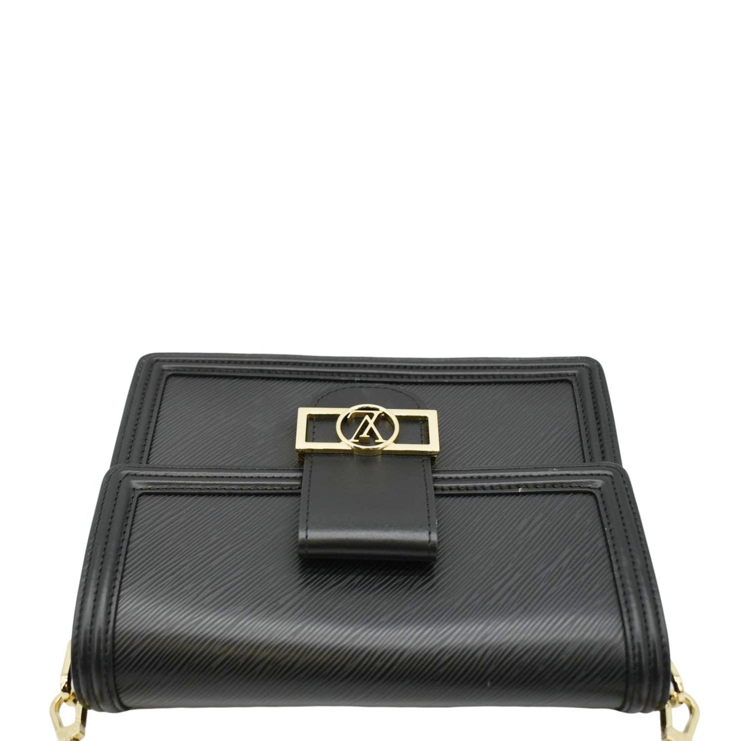 LOUIS VUITTON Dauphine MM Epi Leather Shoulder Bag Black