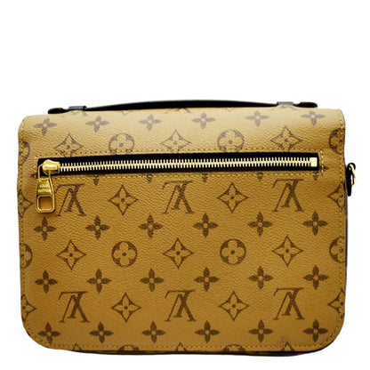 LOUIS VUITTON Metis Pochette Reverse Monogram Canvas Crossbody Bag Brown