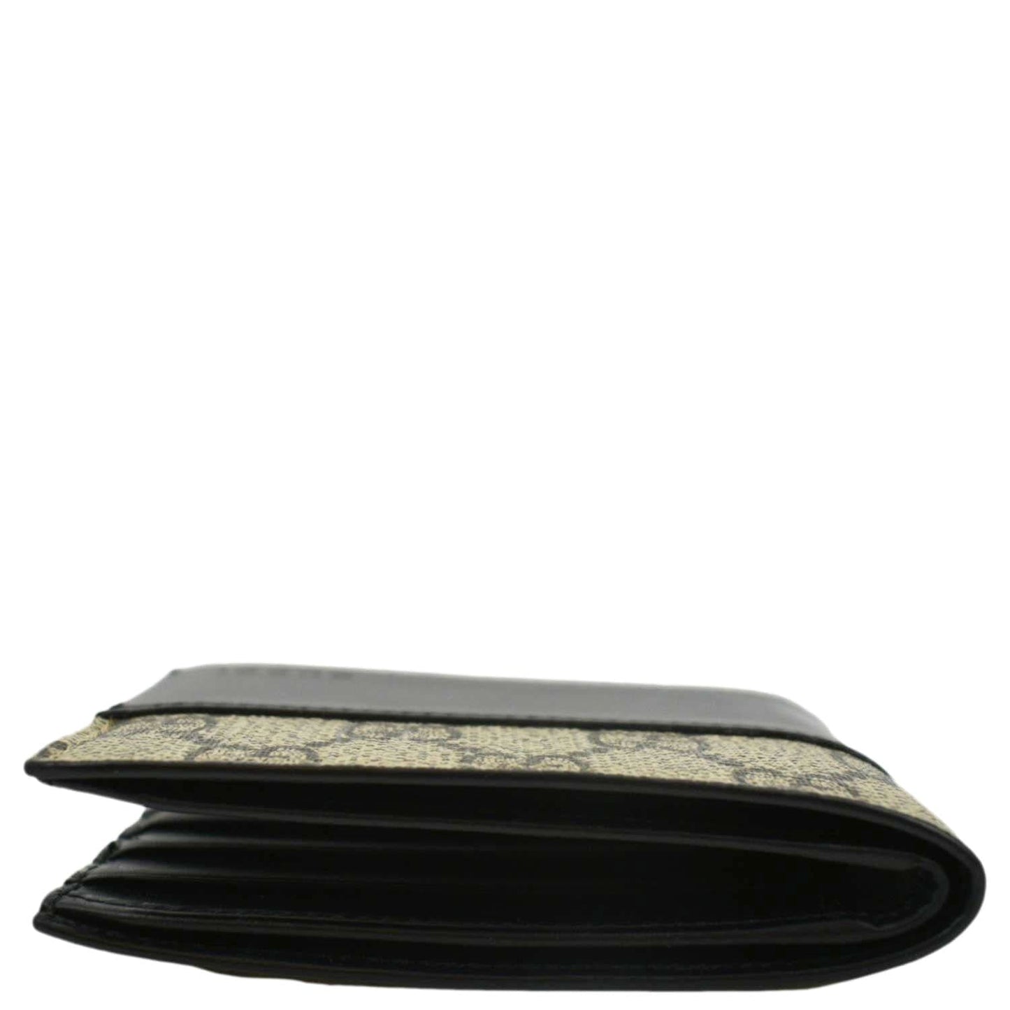 GUCCI GG Supreme Monogram Canvas Bifold Wallet Beige 451240
