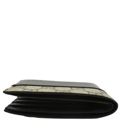 GUCCI GG Supreme Monogram Canvas Bifold Wallet Beige 451240