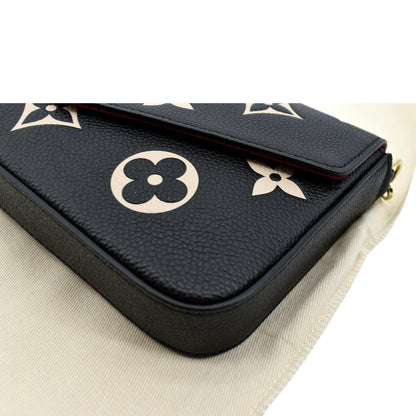 LOUIS VUITTON Felicie Pochette Monogram Empreinte Crossbody Bag Bicolor