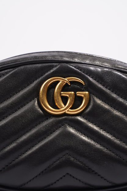 Gucci Womens Marmont Belt Bag Black / Gold 85
