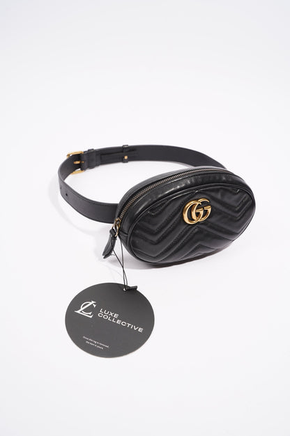 Gucci Womens Marmont Belt Bag Black / Gold 85