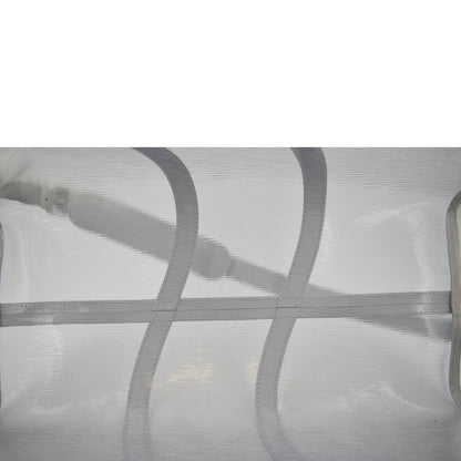 LOUIS VUITTON Wavy Keepall 50 Bandouliere Transparent Epi PVC Travel Bag White