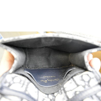CHRISTIAN DIOR Montaigne Oblique Jacquard Pouch Navy Blue