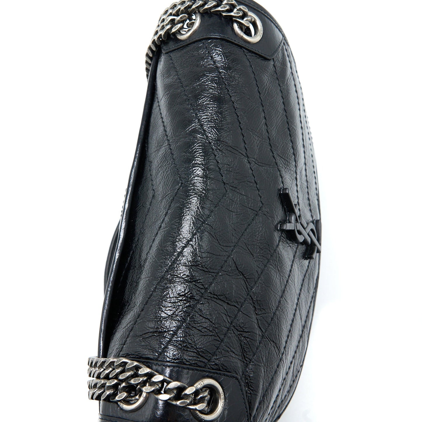 Saint Laurent Medium Niki Chain Bag Aged Calfskin Black Ruthenium Hardware