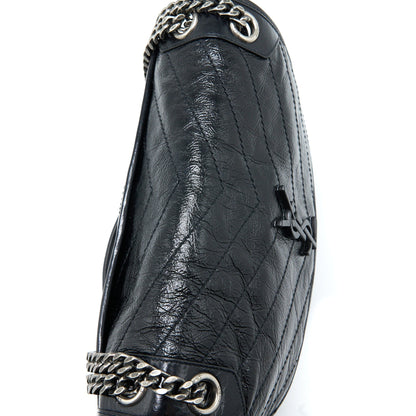 Saint Laurent Medium Niki Chain Bag Aged Calfskin Black Ruthenium Hardware