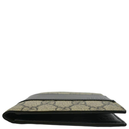 GUCCI GG Supreme Monogram Canvas Bifold Wallet Beige 451240