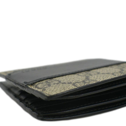 GUCCI GG Supreme Monogram Canvas Bifold Wallet Beige 451240