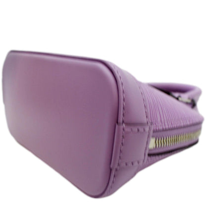 LOUIS VUITTON Nano Alma Epi Leather Top Handle Shoulder Bag Purple