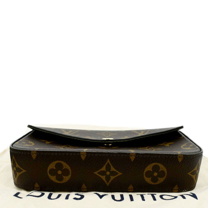 LOUIS VUITTON Felicie Strap & Go Pochette Monogram Canvas Shoulder Bag Brown