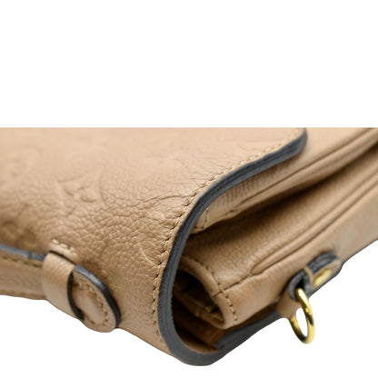 LOUIS VUITTON Metis Pochette Empreinte Leather Crossbody Bag Beige