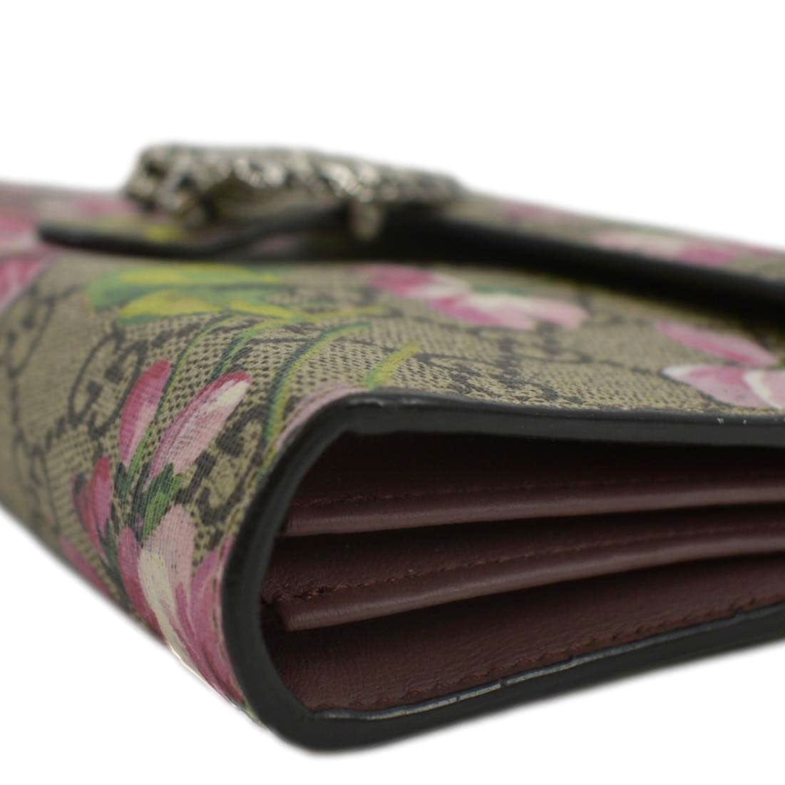 GUCCI Dionysus Blooms GG Supreme Crossbody Chain Wallet Pink 401231