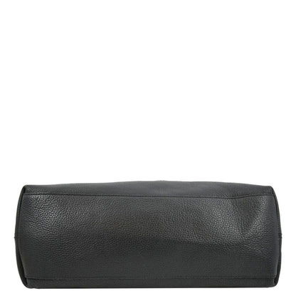 GUCCI Medium Soho Chain Pebbled Leather Tote Bag Black 536196