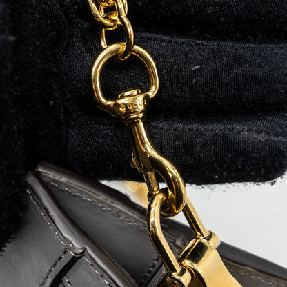 Gucci chain crossbody bag calfskin grey L