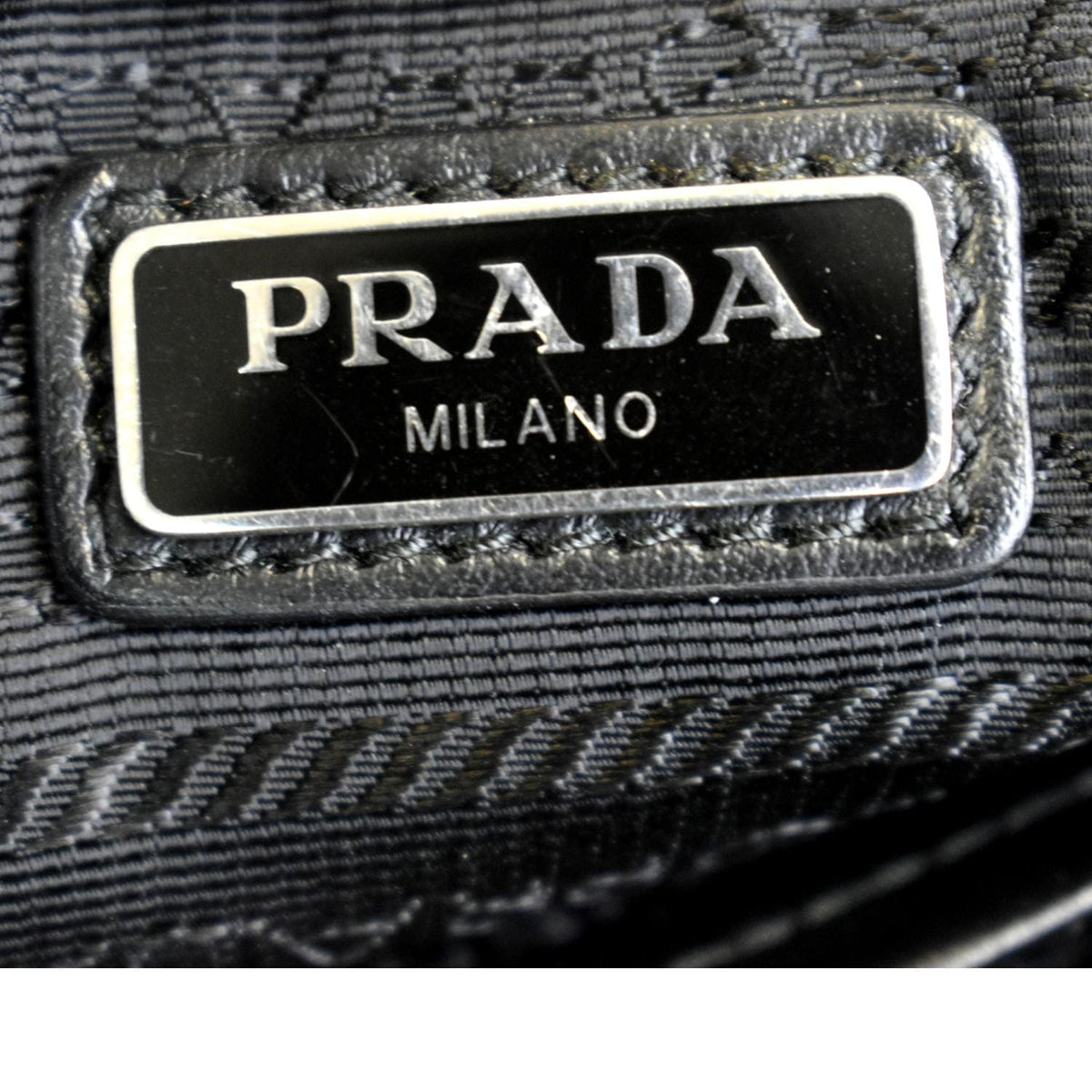 PRADA Brushed Leather Shoulder Bag White