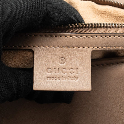 GUCCI Small GG Marmont Shoulder Bag Calfskin Beige