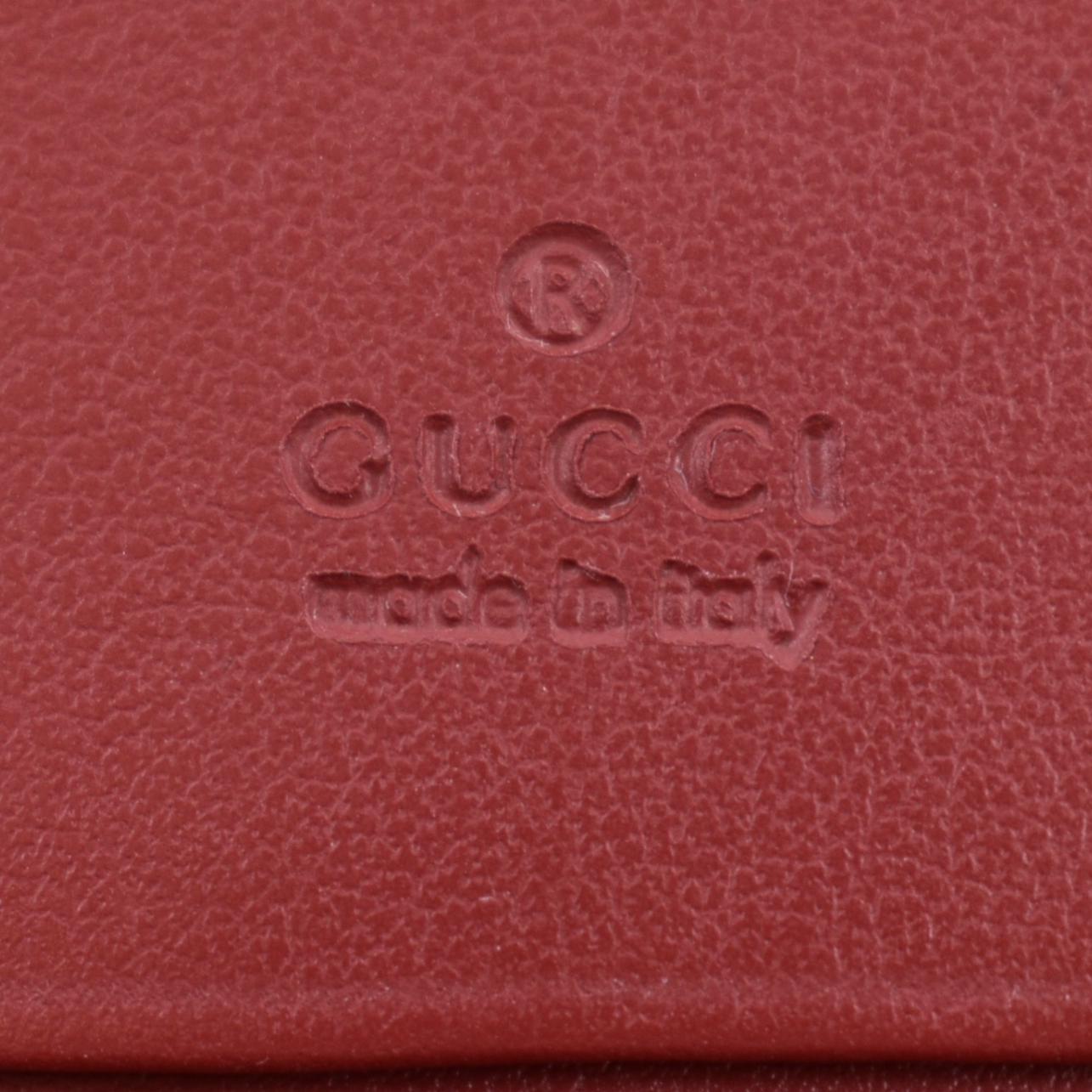 GUCCI Marmont GG Matelasse Leather Card Case Wallet Red 466492