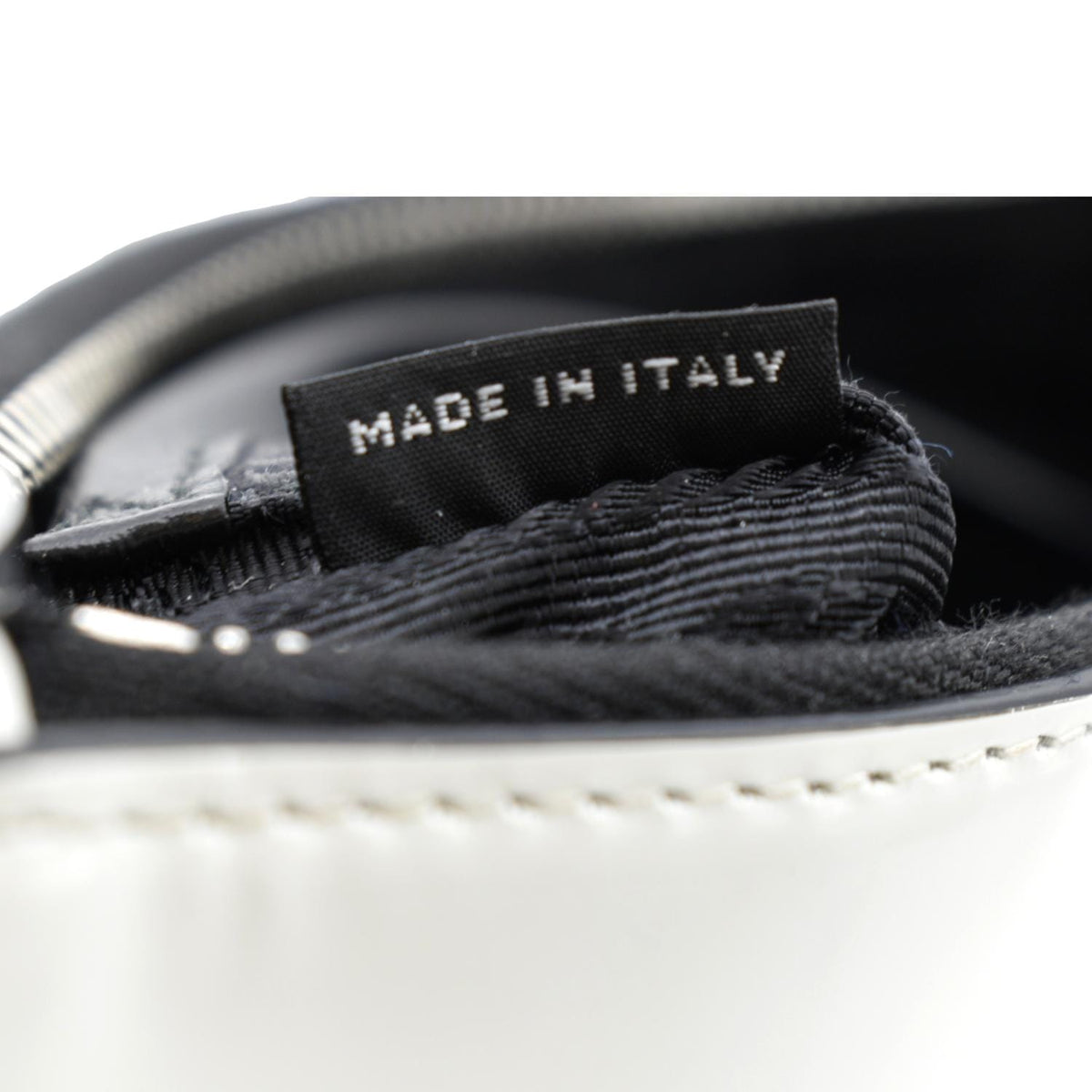 PRADA Brushed Leather Shoulder Bag White