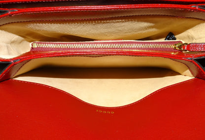 Gucci Horsebit 1955 Shoulder Bag Red Leather