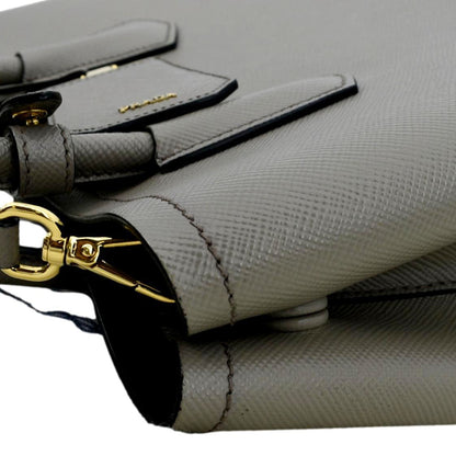 PRADA Double Handle Saffiano Leather Tote Bag Grey