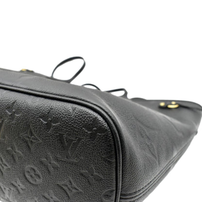 LOUIS VUITTON Neverfull MM Monogram Empreinte Leather Tote Bag Black