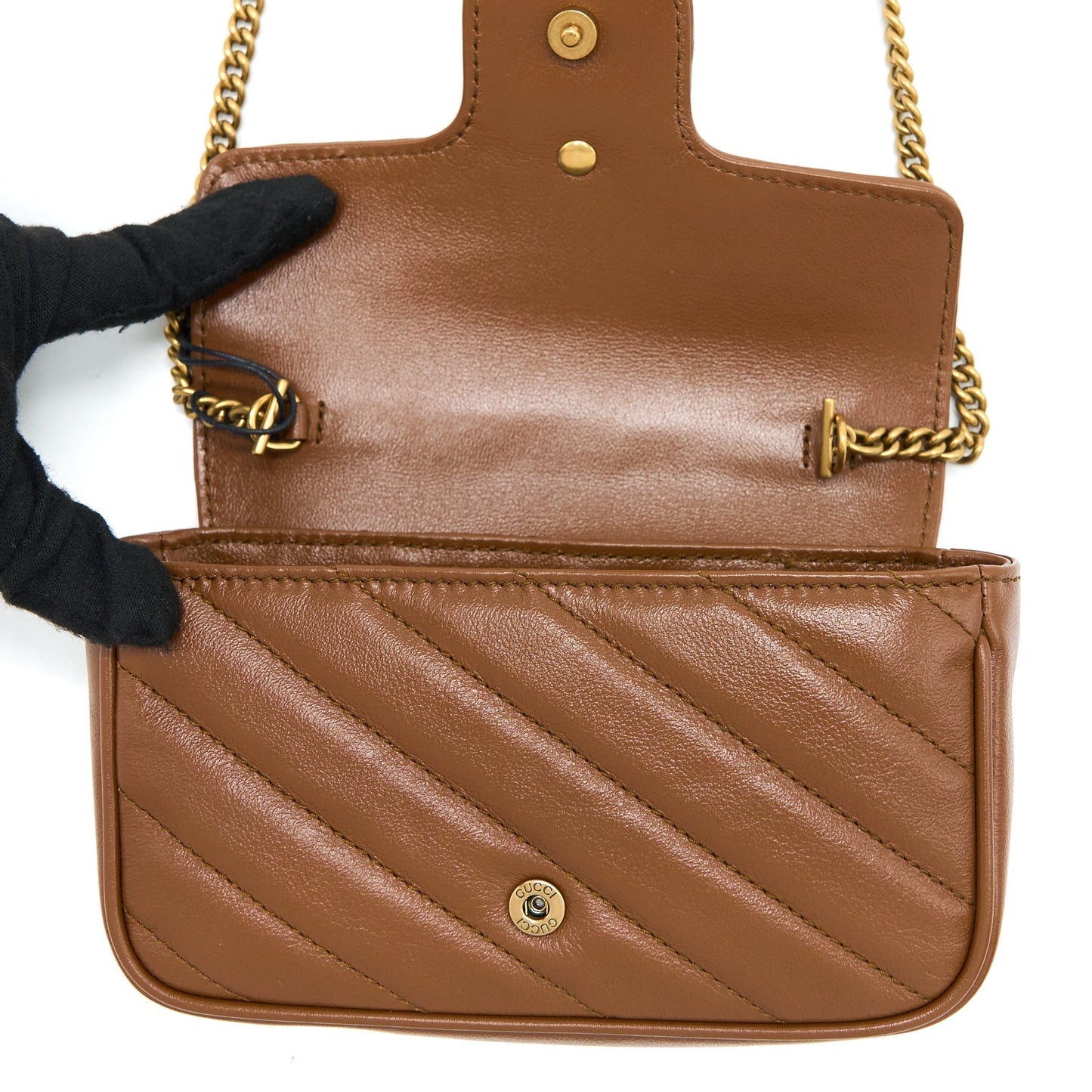 Gucci GG Marmont Super Mini Calfskin Caramel